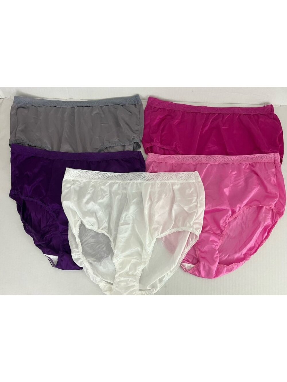 Fruit of the Loom Women's 10 100% Nylon Lace Waistband Granny Panty Brief 5pr